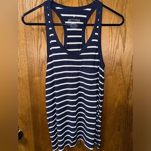 American Eagle Outfitters Navy & White Striped Racerback Tank